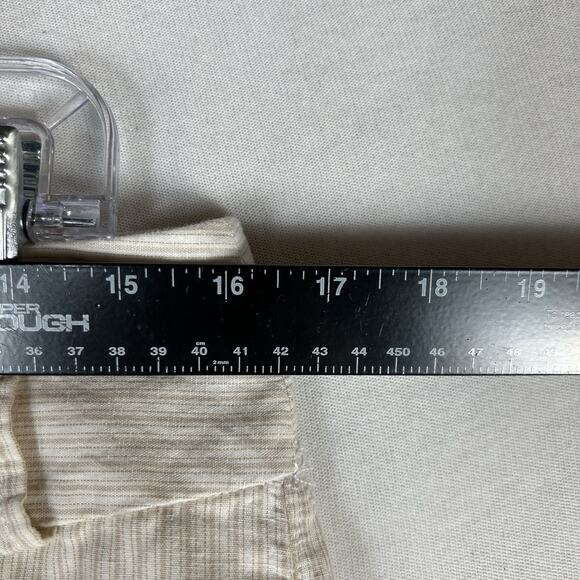 Banana Republic Relaxed Fit Wide Leg Linen Blend Pants Women's 6 Beige Striped - Picture 11 of 14